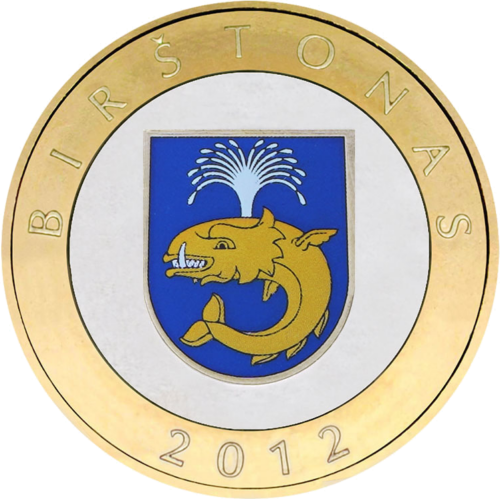 2012 Литва Курорты 2 лита цветные юбилейные Proof монеты на карточке (9)