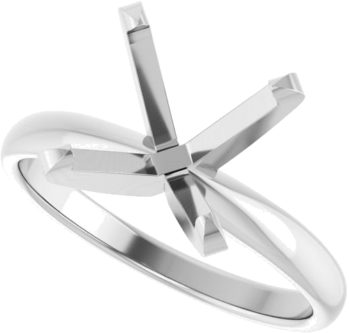 14K White 10.2-10.6 mm Round Solitaire Engagement Ring Mounting (5)
