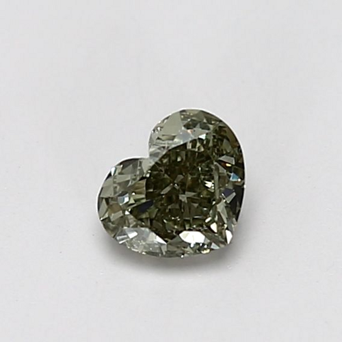 0.5 carat Fancy Dark Gray Yellowish Green-SI1 Natūralus Heart Deimantas (1)