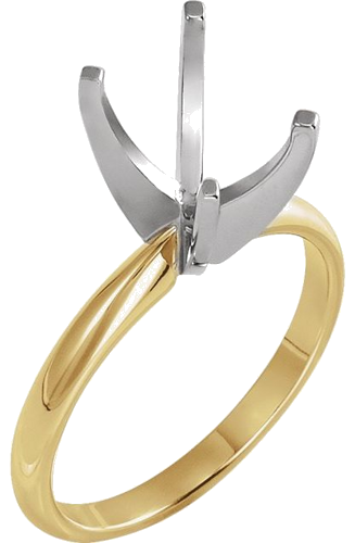 Sužadėtuvių Žiedas „Solitaire“ 14k yellow/white gold Elongated Cushion 10mm x 8mm (1)