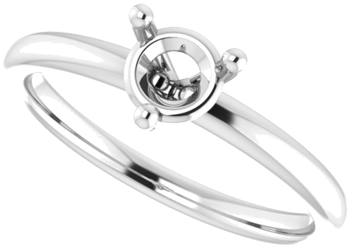 Sužadėtuvių Žiedas „Solitaire“ 14k white gold Round 5.2mm (5)