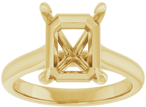 Sužadėtuvių Žiedas „Claw-Prong“ 14k yellow gold Emerald 10mm x 8mm (3)
