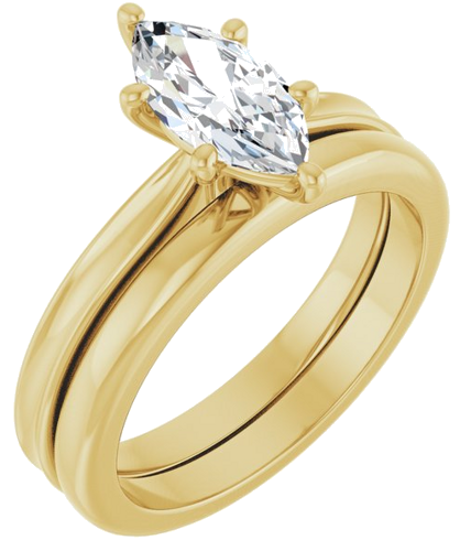 Sužadėtuvių Žiedas 14k yellow gold Marquise 10mm x 5mm (6)
