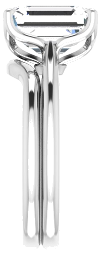 14K White  10x8 mm Emerald Solitaire Engagement Ring Mounting (9)