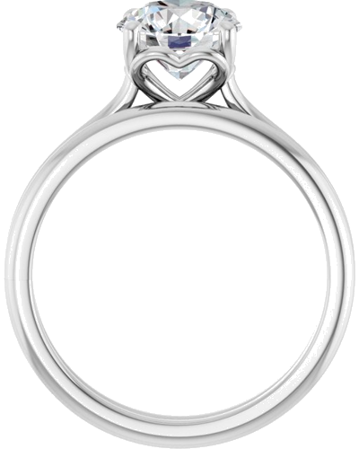14K White  7.4 mm Round Solitaire Engagement Ring Mounting (7)