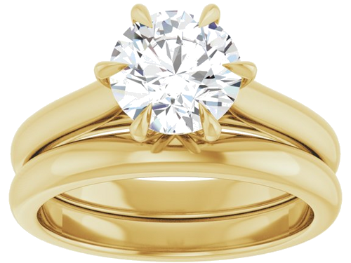 Sužadėtuvių Žiedas „Claw-Prong“ 14k yellow gold Round 7.4mm (8)