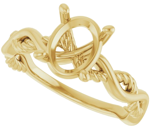 Sužadėtuvių Žiedas „Infinity-Inspired“ 585 Geltonojo Aukso Oval 9mm x 7mm (5)