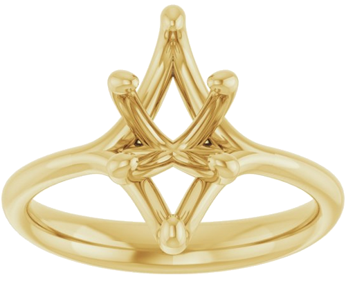 18K Yellow 12x6 mm Marquise Engagement Ring Mounting (3)