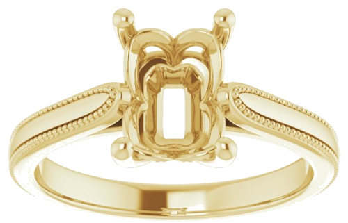 Sužadėtuvių Žiedas „Solitaire“ 14k yellow gold Emerald 8mm x 6mm (3)