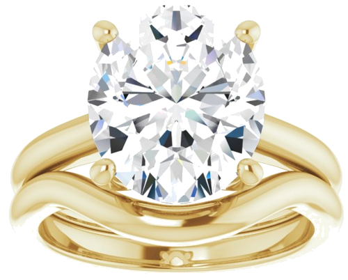 Sužadėtuvių Žiedas „V-End Prong“ 10k yellow gold Oval 12mm x 10mm (8)