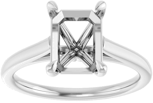Sužadėtuvių Žiedas „Claw-Pong“ 18k white gold Emerald 8.5mm x 6.5mm (3)