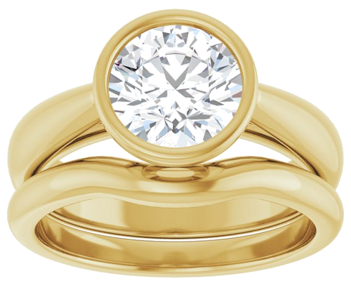 Sužadėtuvių Žiedas „Bezel-Set Solitaire“ 14k yellow gold Round 7.4mm (8)