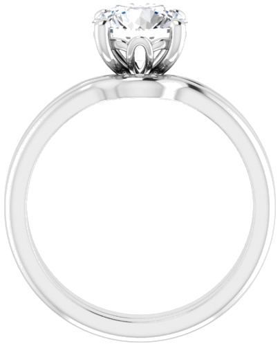 Sužadėtuvių Žiedas „Solitaire“ 585 Baltojo Aukso Round 7.4mm (7)