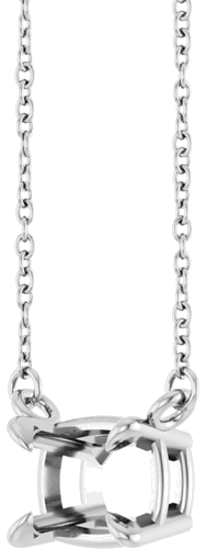 Pakabukas „Claw-Prong Solitaire“ 10k white gold Elongated Cushion 8mm x 6mm (2)