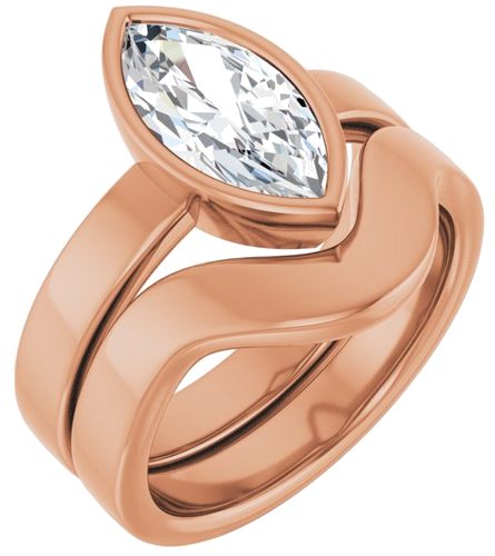 10K Rose 12x6 mm Marquise Solitaire Engagement Ring Mounting (6)