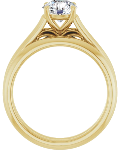 Sužadėtuvių Žiedas „Sculptural“ 10k yellow gold Round 6.5mm (7)