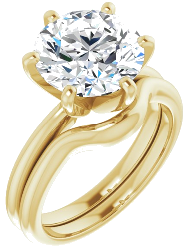 Sužadėtuvių Žiedas „Solitaire“ 585 Geltonojo Aukso Round 10mm (6)