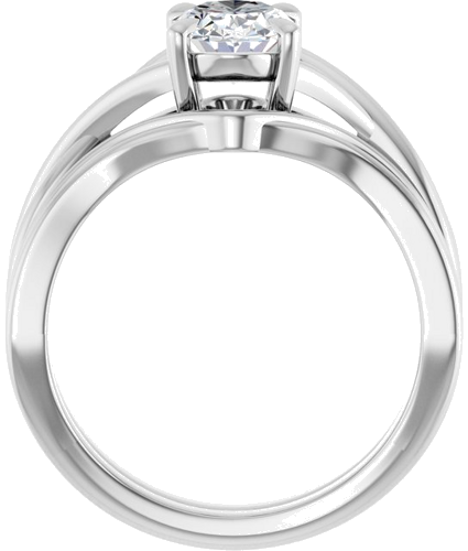 Sužadėtuvių Žiedas „Claw-Prong Solitaire“ 14k white gold Oval 8mm x 6mm (7)