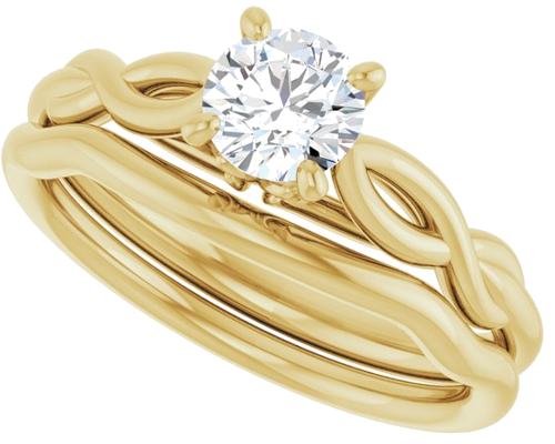 Sužadėtuvių Žiedas „Solitaire“ 585 Geltonojo Aukso Round 5.2mm (10)