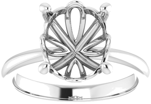 Sužadėtuvių Žiedas „Solitaire“ 585 Baltojo Aukso Oval 11mm x 9mm (3)