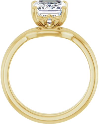 14K Yellow 9x7 mm Emerald Solitaire Engagement Ring Mounting (7)