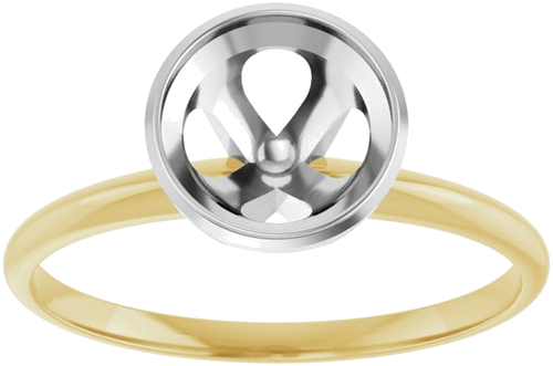 Sužadėtuvių Žiedas „Solitaire“ 585 Baltojo Ir Geltonojo Aukso Round 7mm (3)