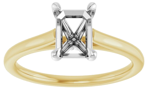 Sužadėtuvių Žiedas „Claw-Pong“ 14k yellow/white gold Emerald 7mm x 5mm (3)