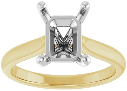 Sužadėtuvių Žiedas 14k yellow/white gold Emerald 9mm x 7mm (3)