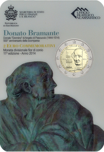 2014 Sanmarīno Bramante 2 eiro monēta (2)