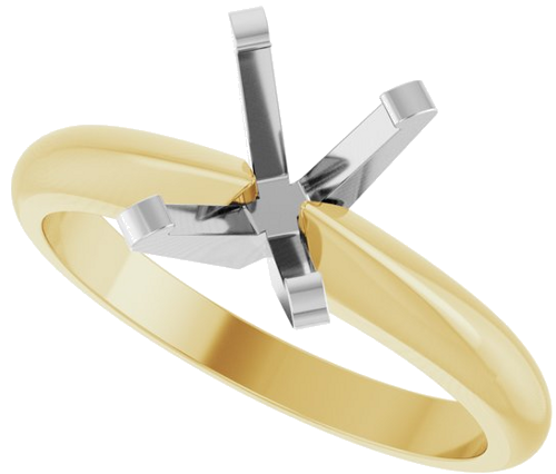 Sužadėtuvių Žiedas „Solitaire“ 14k yellow/white gold Oval 8mm x 6mm (5)