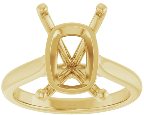 Sužadėtuvių Žiedas 14k yellow gold Elongated Cushion 14mm x 10mm (3)