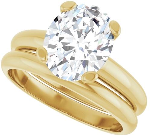 Sužadėtuvių Žiedas „Solitaire“ 585 Geltonojo Aukso Oval 10mm x 8mm (10)