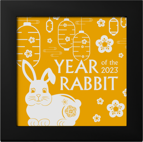 2023 Year of the Rabbit Mongolia 1 oz silver coin in box (gold plated) (3)