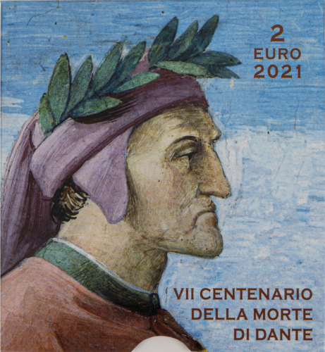 2021 Vatikanas Dante Alighieri 2 eurų Proof moneta (5)