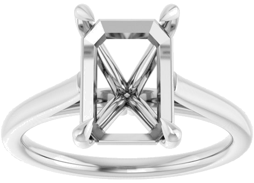 Sužadėtuvių Žiedas „Claw-Pong“ 14k white gold Emerald 10mm x 7mm (3)