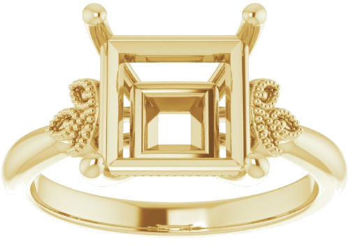 Sužadėtuvių Žiedas „Solitaire“ 14k yellow gold Square 8mm (3)