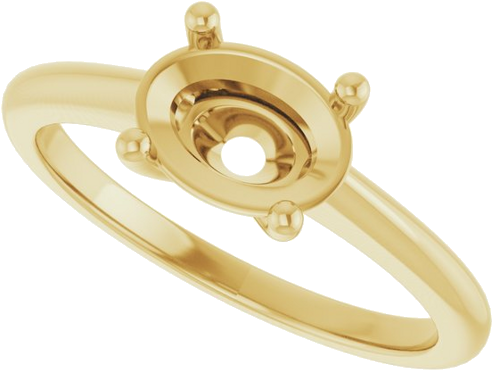 Sužadėtuvių Žiedas „Solitaire“ 14k yellow gold Oval 8mm x 6mm (5)