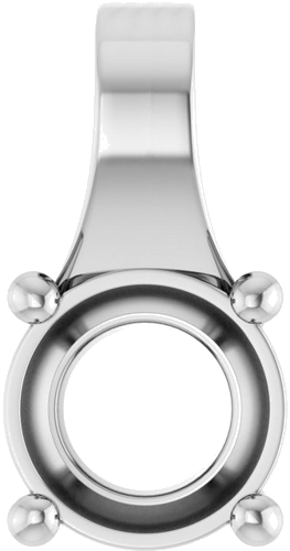 Pakabukas „Solitaire“ 14k white gold Round 6mm (1)