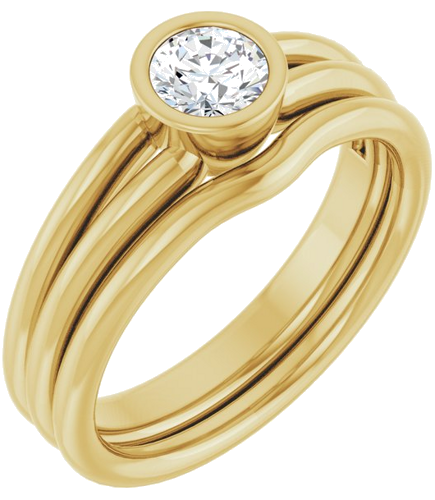 Sužadėtuvių Žiedas „Bezel-Set Solitaire“ 14k yellow gold Round 4.8mm (6)