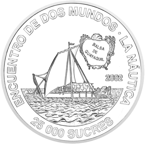 25 000 sukri Navigācija 2002 Ekvadora sudraba monēta (1)
