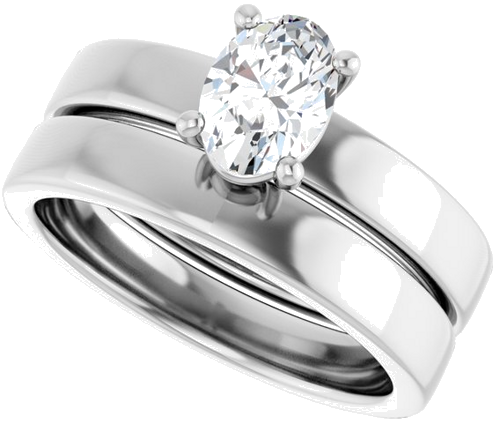 Sužadėtuvių Žiedas „Solitaire“ 925 Sidabro Oval 7mm x 5mm (10)