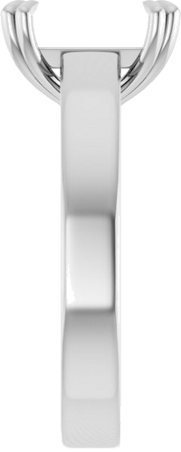 14K White 9x7 mm Emerald Engagement Ring Mounting (4)