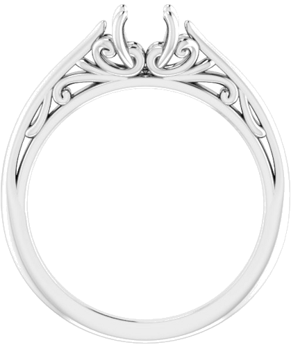 14K White 5.2 mm Round Engagement Ring Mounting (4)