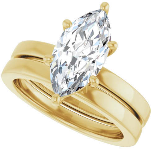 Sužadėtuvių Žiedas „Solitaire“ 14k yellow gold Marquise 13mm x 6.5mm (10)