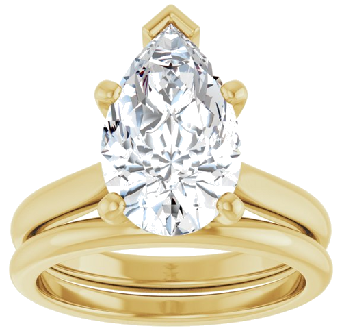 Sužadėtuvių Žiedas 14k yellow gold Pear 13mm x 8mm (8)