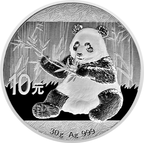 2017 Panda Kinija 10 Juanių 30 g sidabrinė moneta (1)