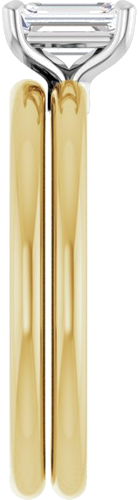 Sužadėtuvių Žiedas 585 Baltojo Ir Geltonojo Aukso Emerald 6mm x 4mm (9)