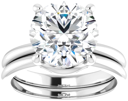 14K White 10 mm Round Solitaire Engagement Ring Mounting (8)