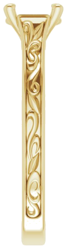 Sužadėtuvių Žiedas „Scroll Solitaire“ 585 Geltonojo Aukso Oval 7mm x 5mm (4)