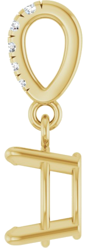 Pakabukas „Accented“ 14k yellow gold Oval 6mm x 4mm (3)